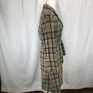 Vintage Plaid Wool Coat Spiewak - M